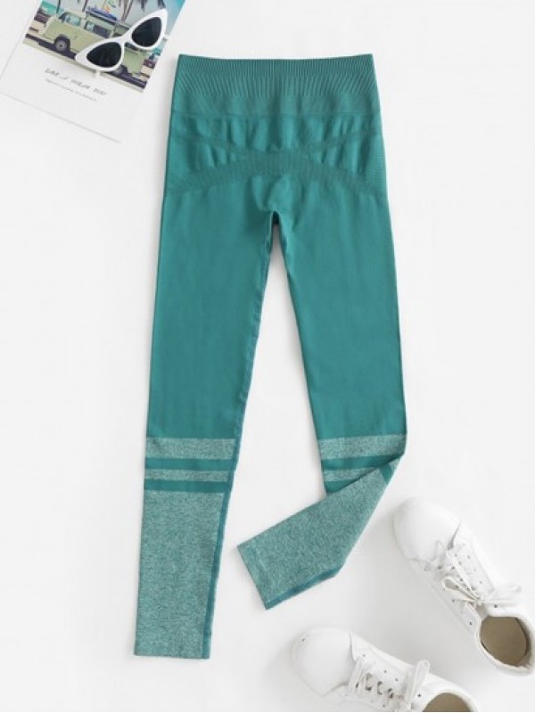 Wide Waistband Striped Detail Sports Leggings Wide Waistband Striped Detail Sports Leggings