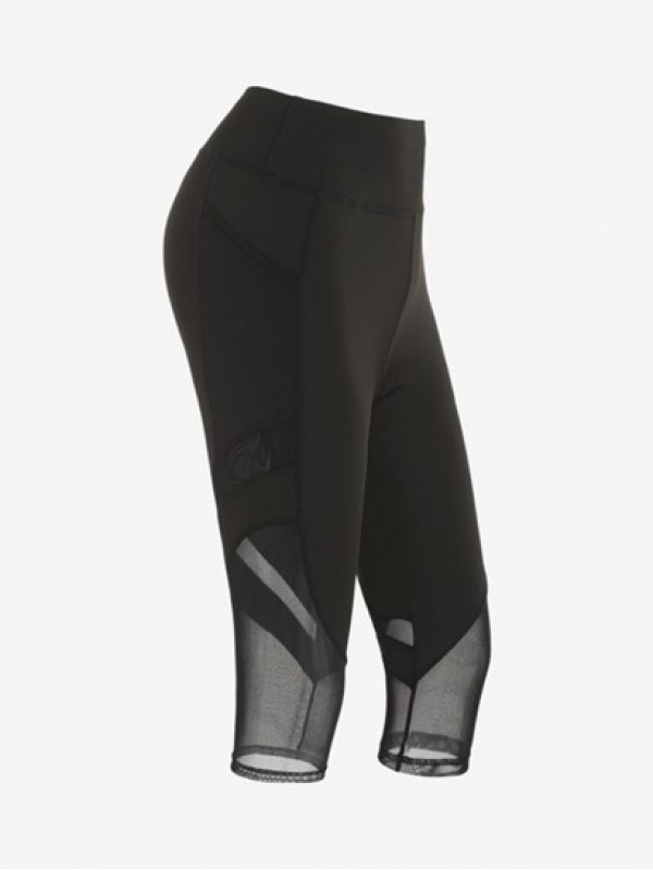 See-through Mesh Spliced Sports Capri Leggings See-through Mesh Spliced Sports Capri Leggings