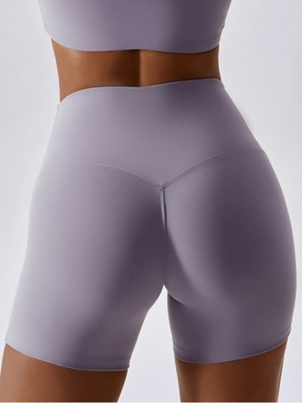 Solid Color High Waist Sports Running Shorts Solid Color High Waist Sports Running Shorts