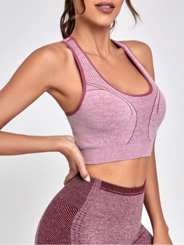 Racerback Heathered Padded Sports Bra Racerback Heathered Padded Sports Bra
