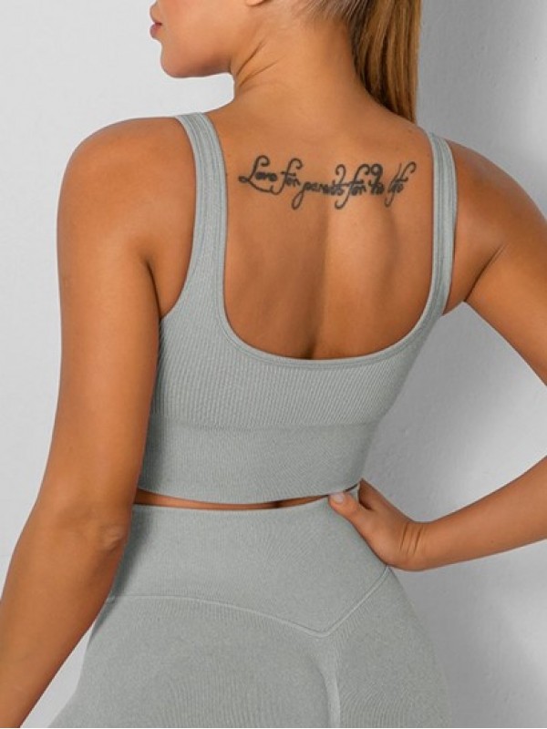 Ruched Ribbed Seamless Sports Bra Ruched Ribbed Seamless Sports Bra