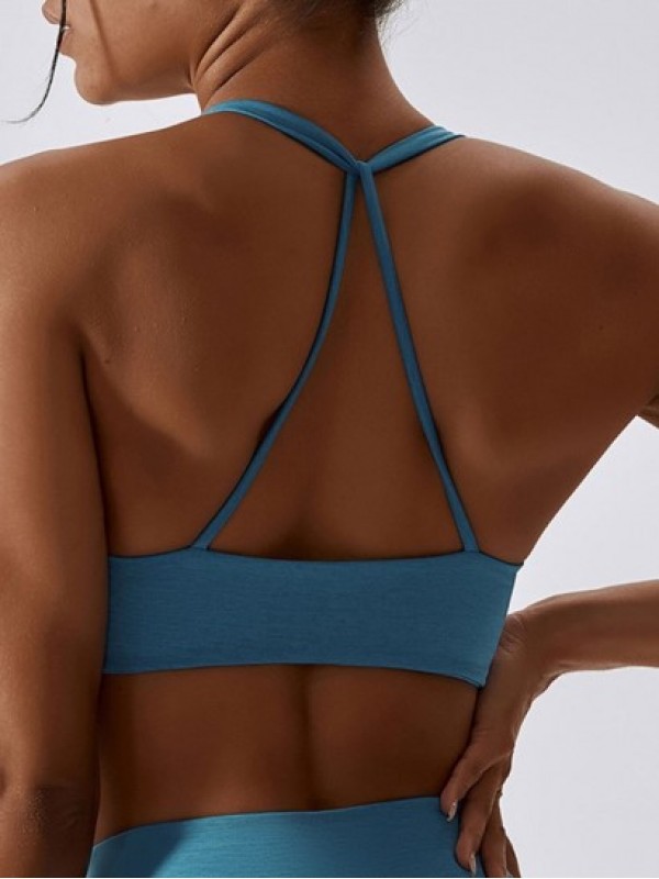 Twisted Padded Strap Back Sports Bra Twisted Padded Strap Back Sports Bra