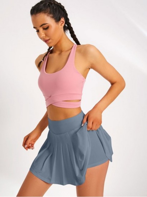 Solid Pleated Sports Athletic Skirt Solid Pleated Sports Athletic Skirt