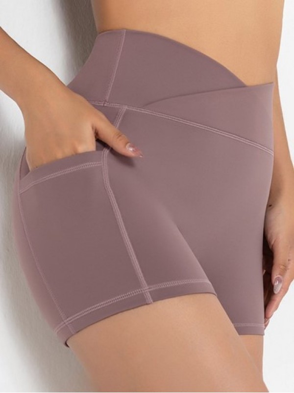 Side Pocket Design Solid Color Sport Shorts Side Pocket Design Solid Color Sport Shorts
