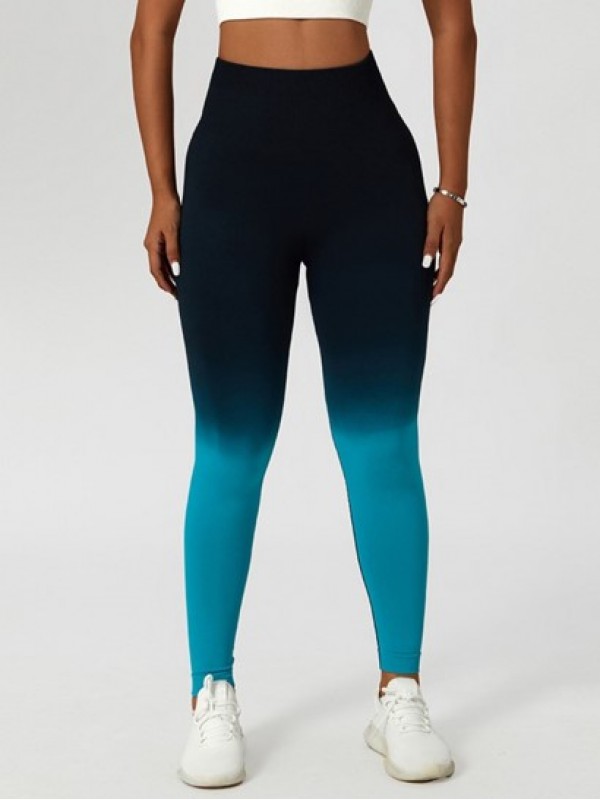 Ombre Color Scrunch Butt Wideband Waist Sports Yoga Leggings