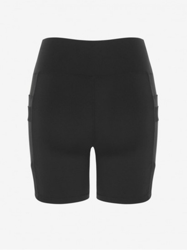 Sheer Mesh Spliced Pocket Solid Color Sports Gym Shorts Sheer Mesh Spliced Pocket Solid Color Sports Gym Shorts
