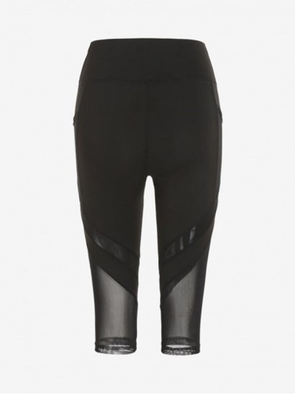 See-through Mesh Spliced Sports Capri Leggings See-through Mesh Spliced Sports Capri Leggings