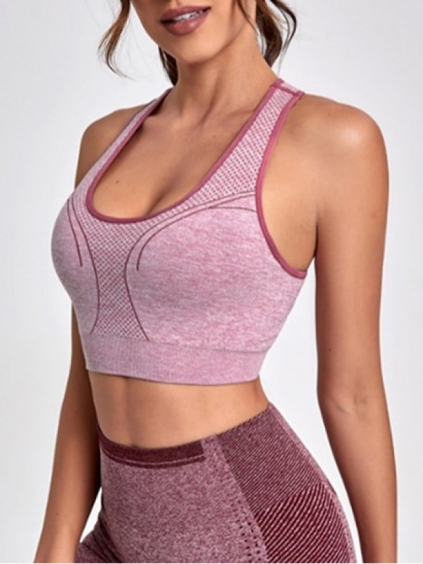 Racerback Heathered Padded Sports Bra Racerback Heathered Padded Sports Bra