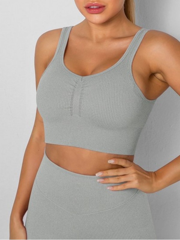 Ruched Ribbed Seamless Sports Bra Ruched Ribbed Seamless Sports Bra