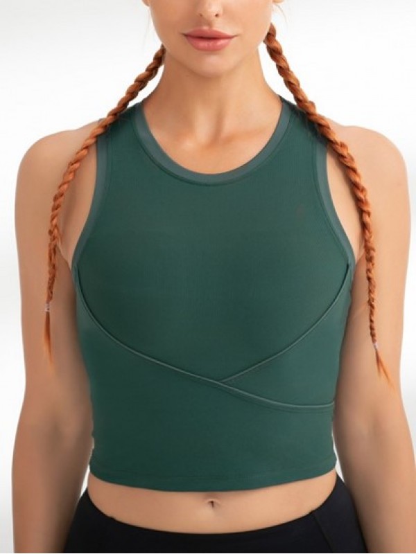 Solid Color Ribbed Running Tank Top Solid Color Ribbed Running Tank Top