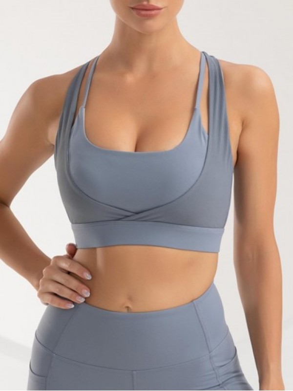 Racerback Ribbed Colorblock 2 In 1 Sports Bra Racerback Ribbed Colorblock 2 In 1 Sports Bra