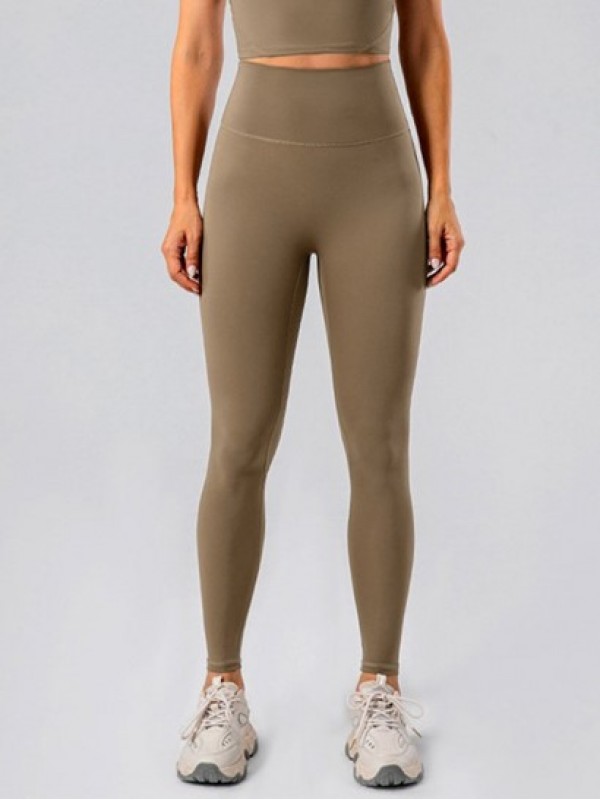 Solid Color Wideband Waist Sports Leggings Solid Color Wideband Waist Sports Leggings