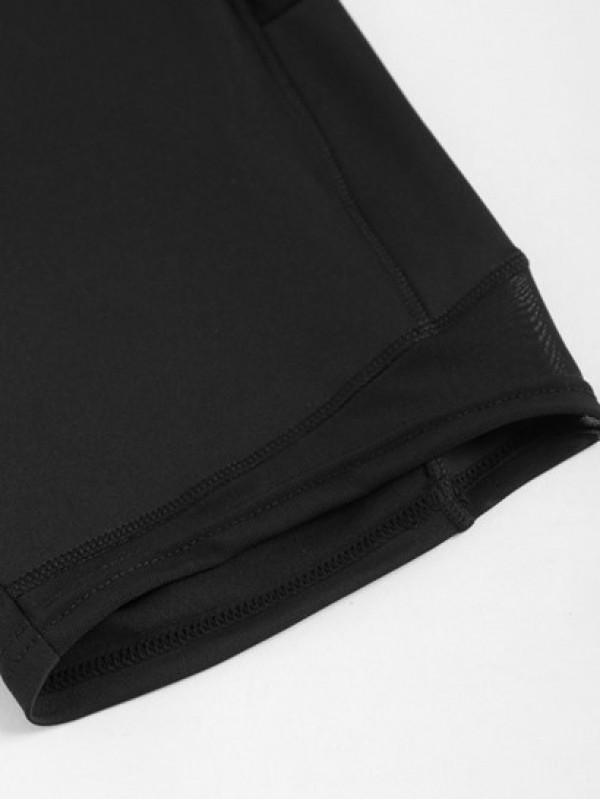 Sheer Mesh Spliced Pocket Solid Color Sports Gym Shorts Sheer Mesh Spliced Pocket Solid Color Sports Gym Shorts