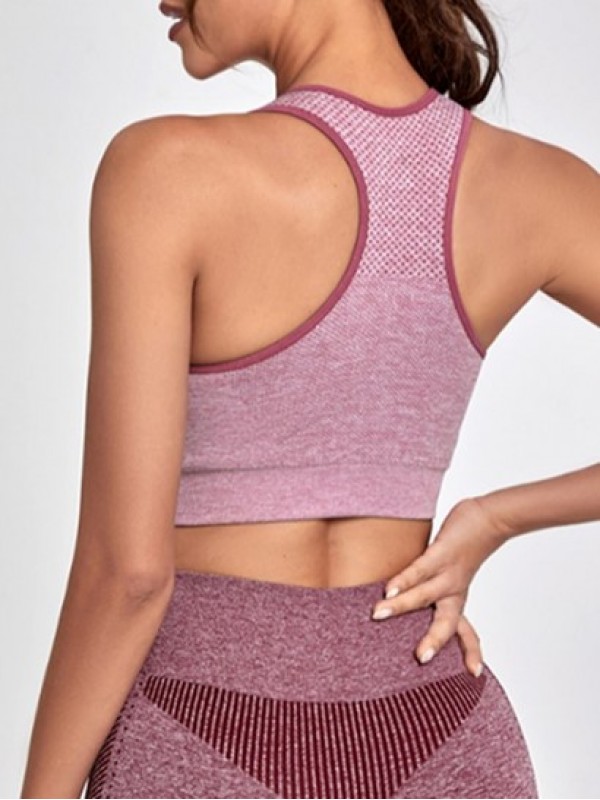 Racerback Heathered Padded Sports Bra Racerback Heathered Padded Sports Bra