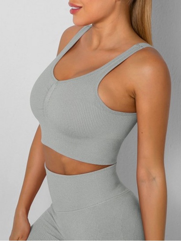 Ruched Ribbed Seamless Sports Bra Ruched Ribbed Seamless Sports Bra