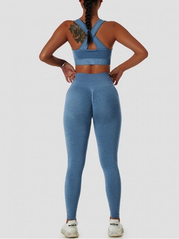 Solid Color Crisscross Back Sports Bra Solid Color Crisscross Back Sports Bra