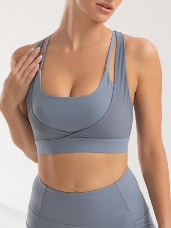 Racerback Ribbed Colorblock 2 In 1 Sports Bra Racerback Ribbed Colorblock 2 In 1 Sports Bra